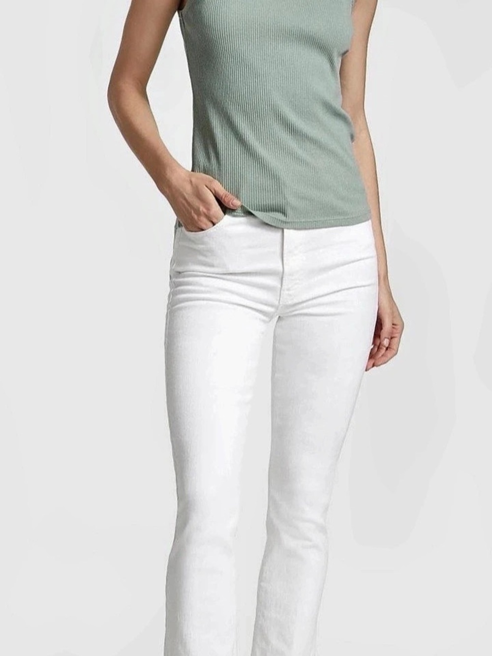 Mother The Hustler Ankle Fray White Ankle Fray Jeans Waist 26 gently warm.
